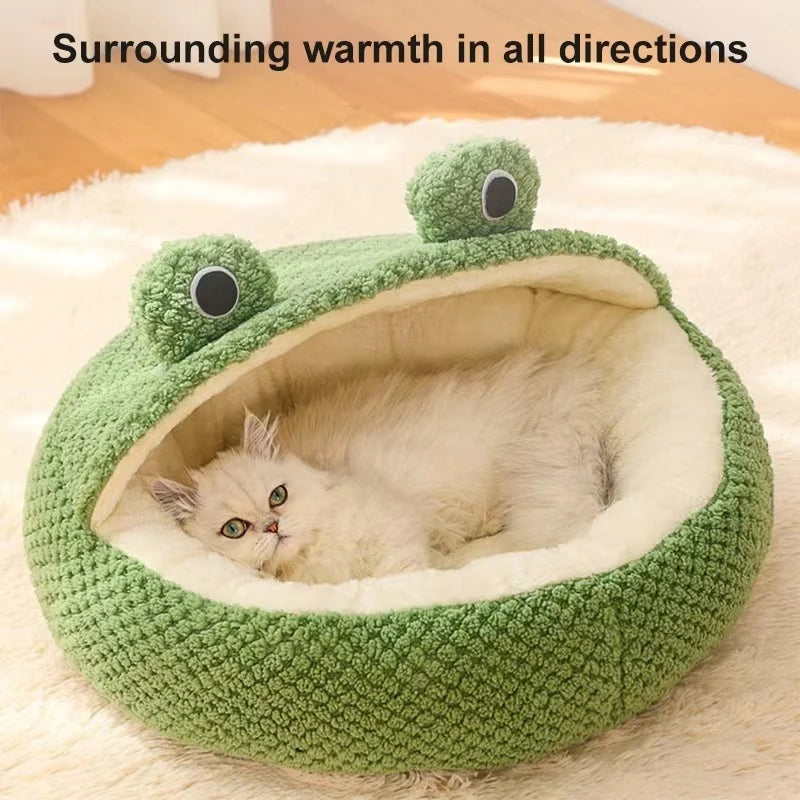 FelineNest® Plush Cat & Small Dog Bed – Cozy, Warm, and Stylish Winter Comfort for Your Pet