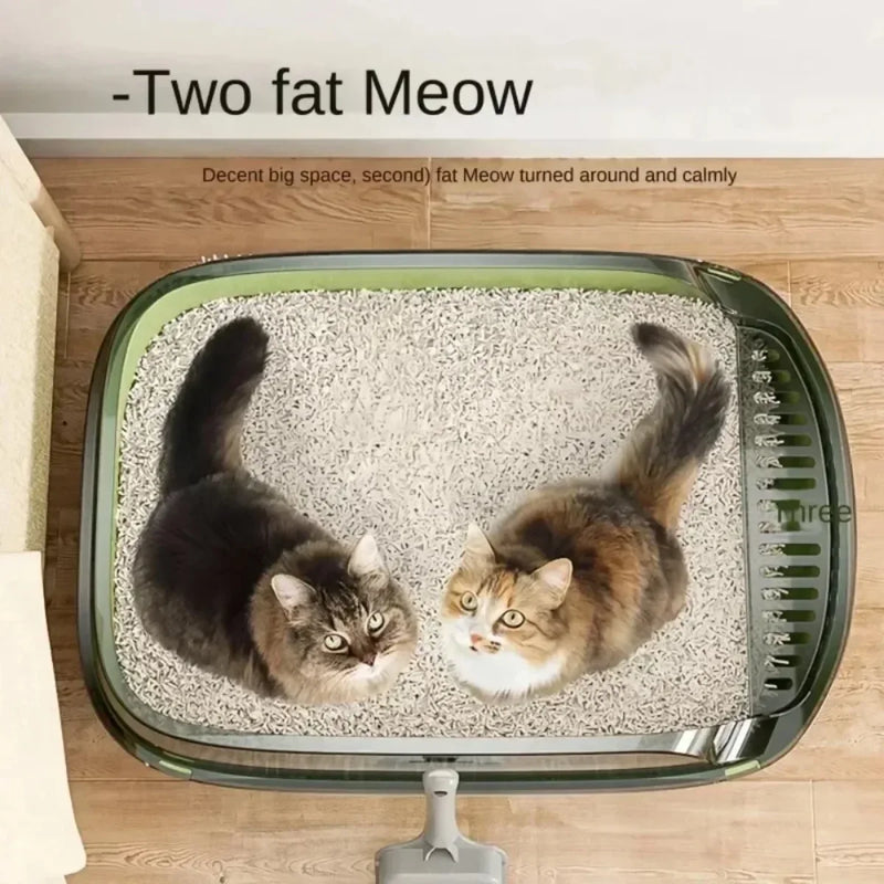 Open Cat Litter Box: High Sided, Splashproof, Durable & Easy to Clean!