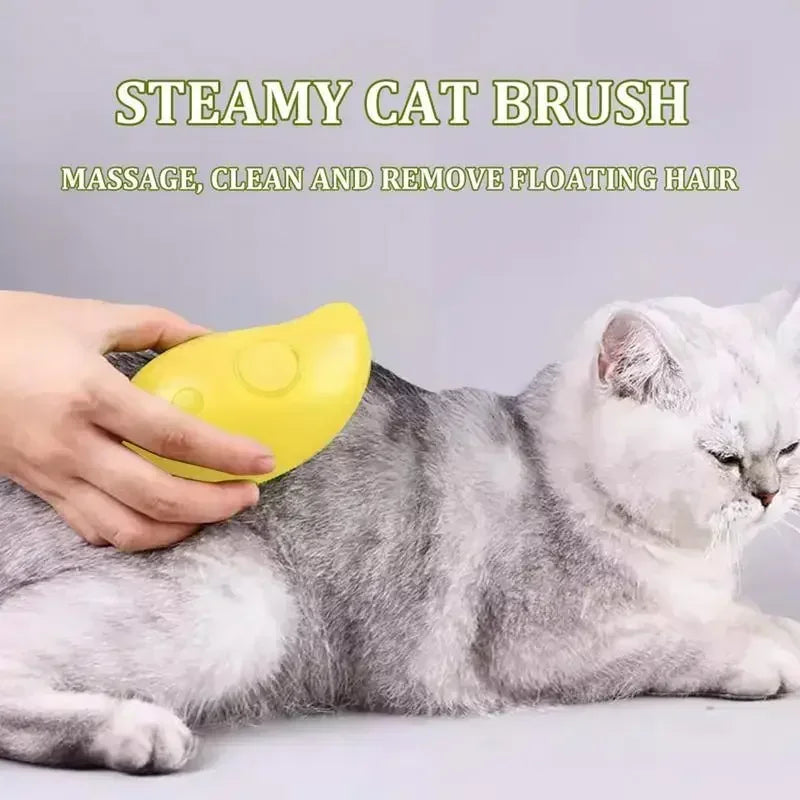Cat Dog Steamy Brush: 3-in-1 Grooming Tool for Brushing, Massage & Steam
